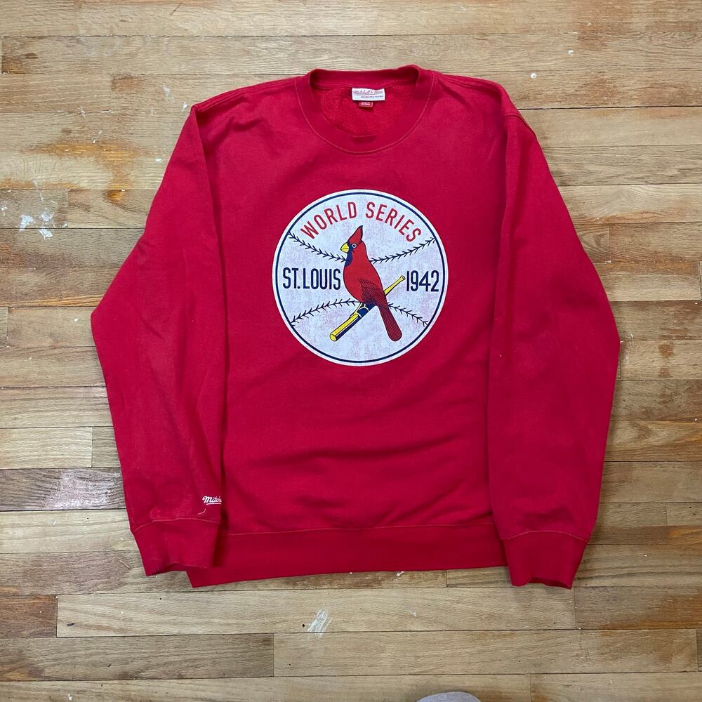 Mitchell & Ness St. Louis Cardinals MLB 1942 World Series Red Sweatshirt SZ XL